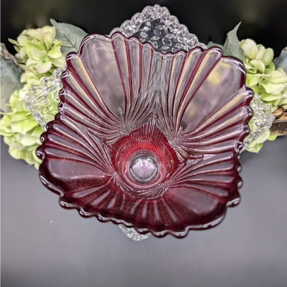 Fenton Dusty Rose Cranberry Ruffled Tulip Vase – 1970s Art Glass Collectible